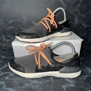 OluKai Miki Li Lace-Up Orange Black Comfort Shoes Sneakers Women's Size 7